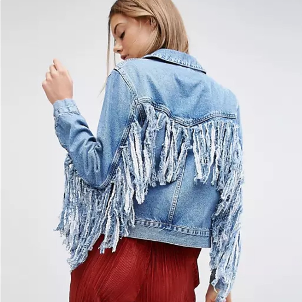 ASOS fringe denim jacket